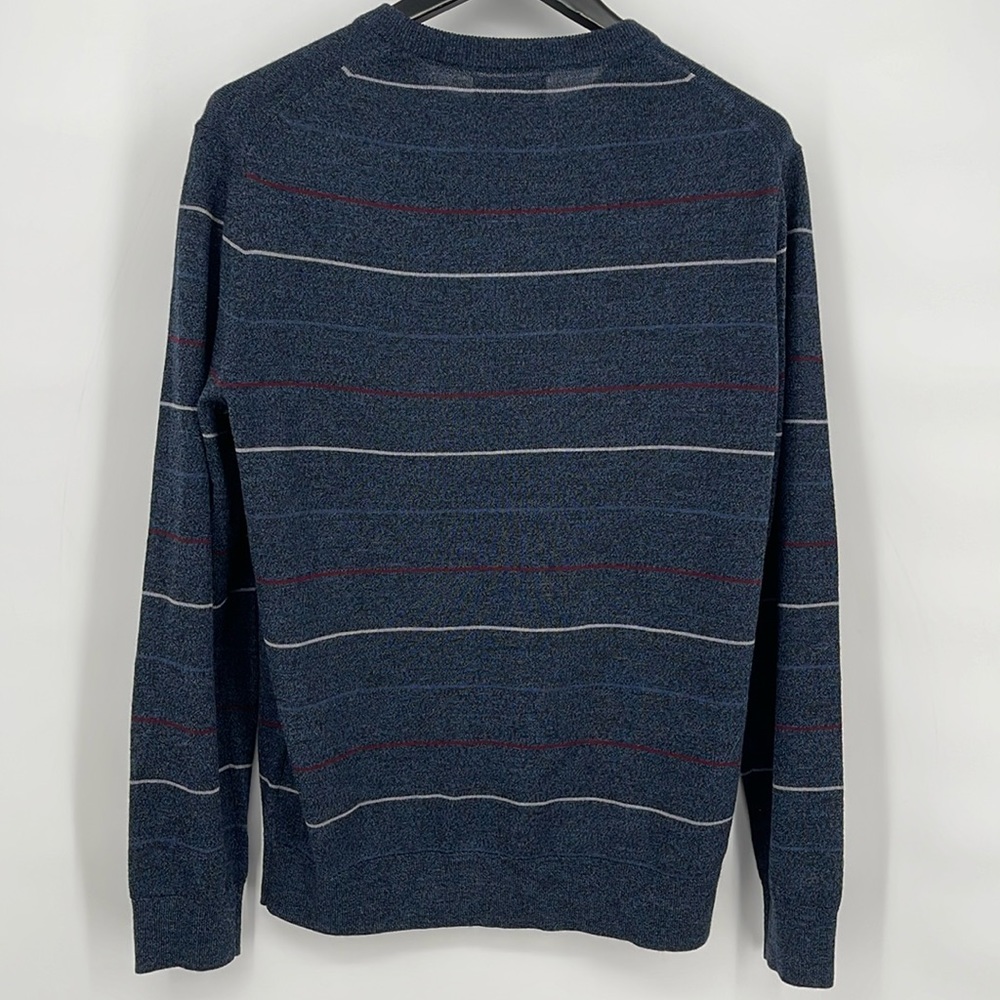 Banana Republic Washable Merino Wool‎ Striped Crewneck Sweater Large EUC